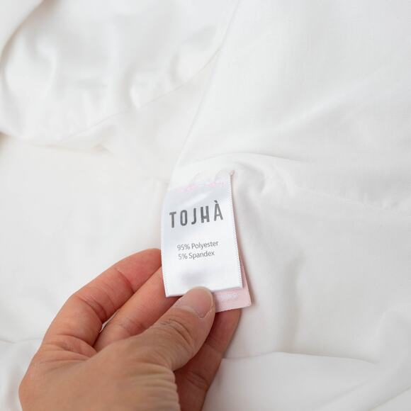 TOJHÀ Emmaline White Off-Shoulder Cocktail Dress - Size 14 - Picture 9 of 11